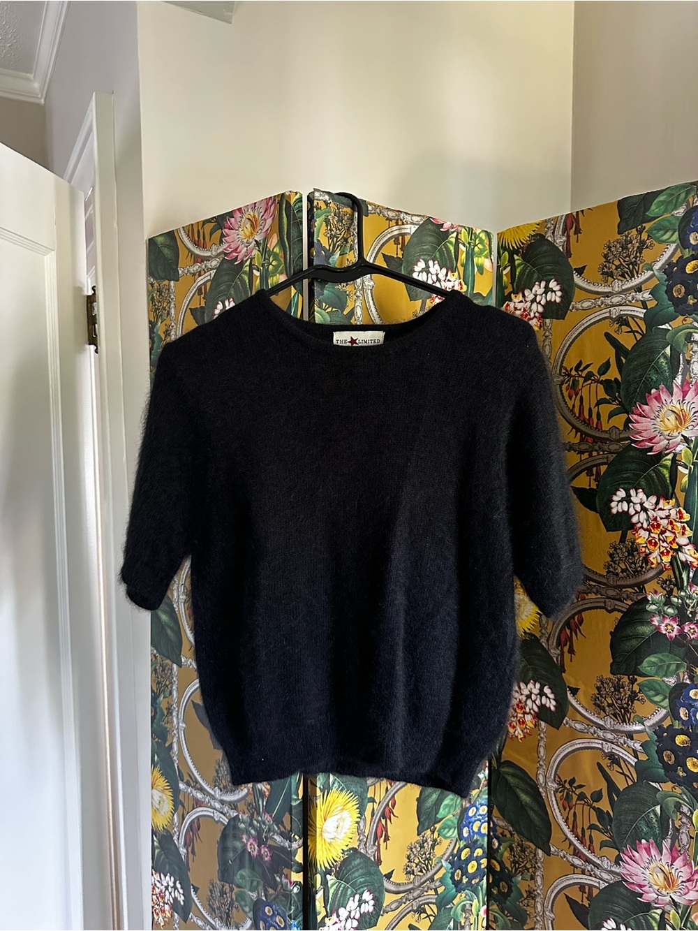 Vintage Angora Wool The Limited Black Short-Sleeve Crewneck Sweater